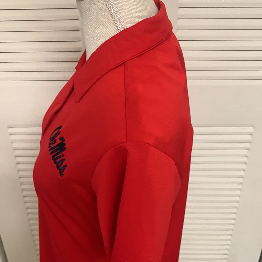 NIKE Ole Miss Red Dri-Fit Polo Shirt